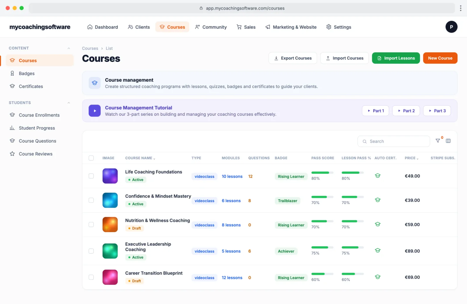 Courses